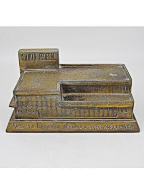 VTG Wichita Federal Savings & Loan Assn Souvenir Building Banthrico Bank Metal